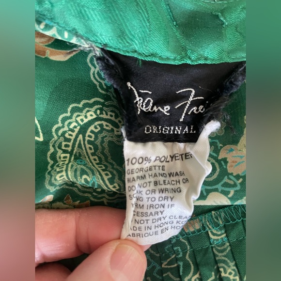 VINTAGE DIANE FREIS PLEATED OPEN FRONT JACKET/DUSTER/CARDIGAN RIBBON TRIM SZ - Picture 3 of 6